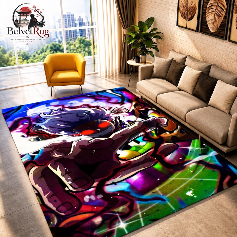 Tapis anime 3D coloré – chambre et gaming