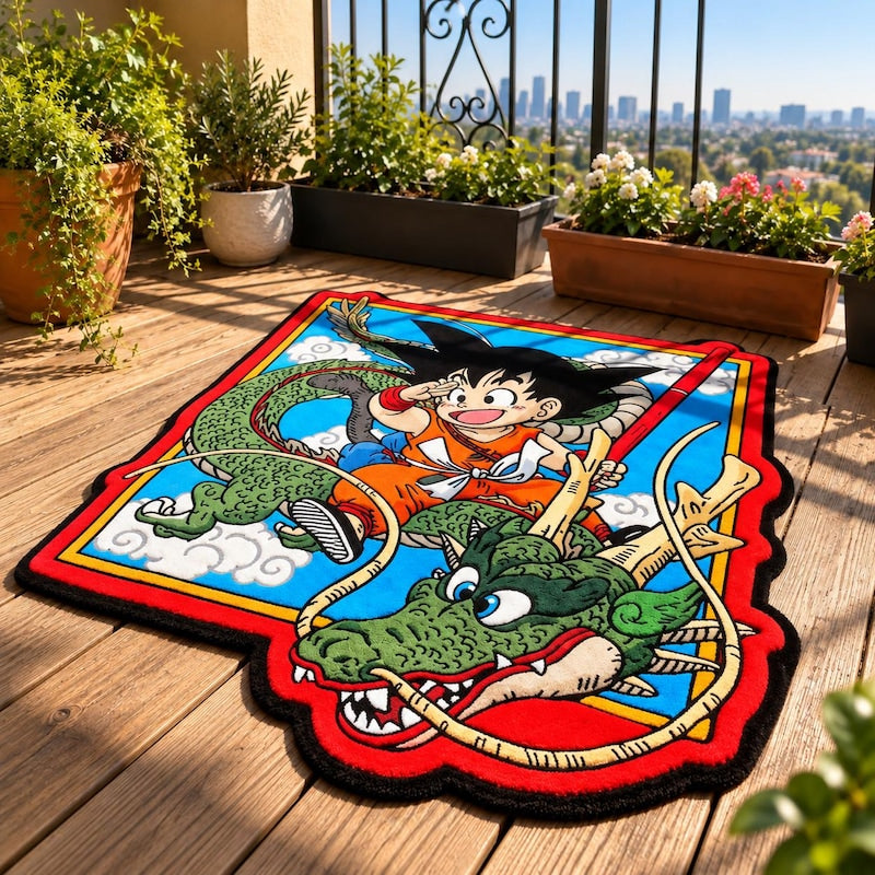 Tapis Dragon Ball Goku et Shenron antidérapant