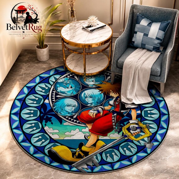 Tapis rond anime — Motif vitrail — Vue 5