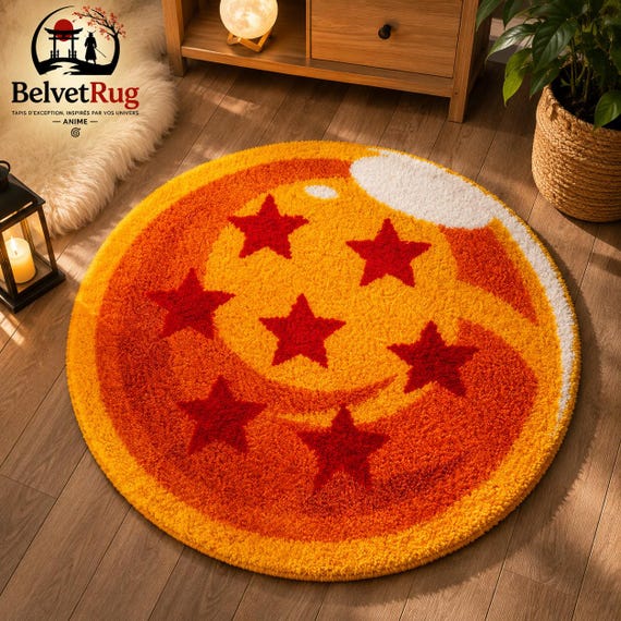 Tapis rond Dragon Ball shaggy — Vue 3