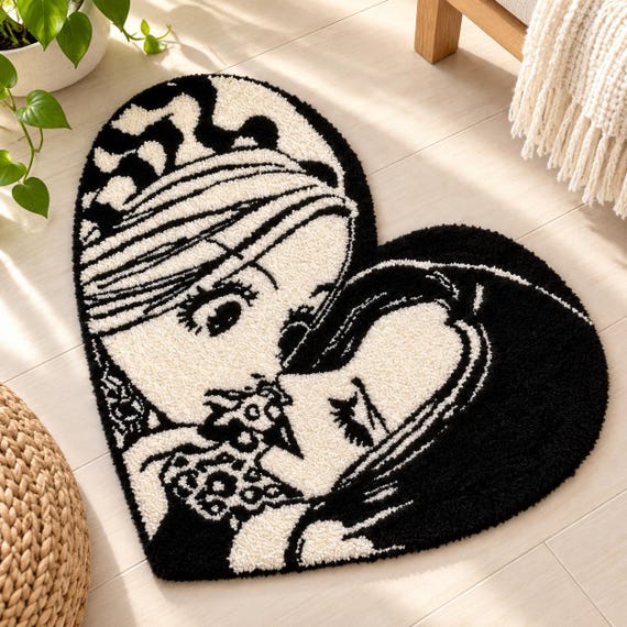 Tapis cœur — Visages enlacés — Vue 2